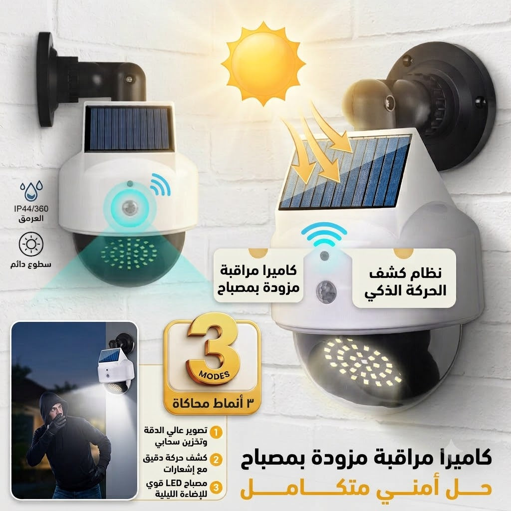 LED كاميرا وهمية متحركة مزودة بمصباح